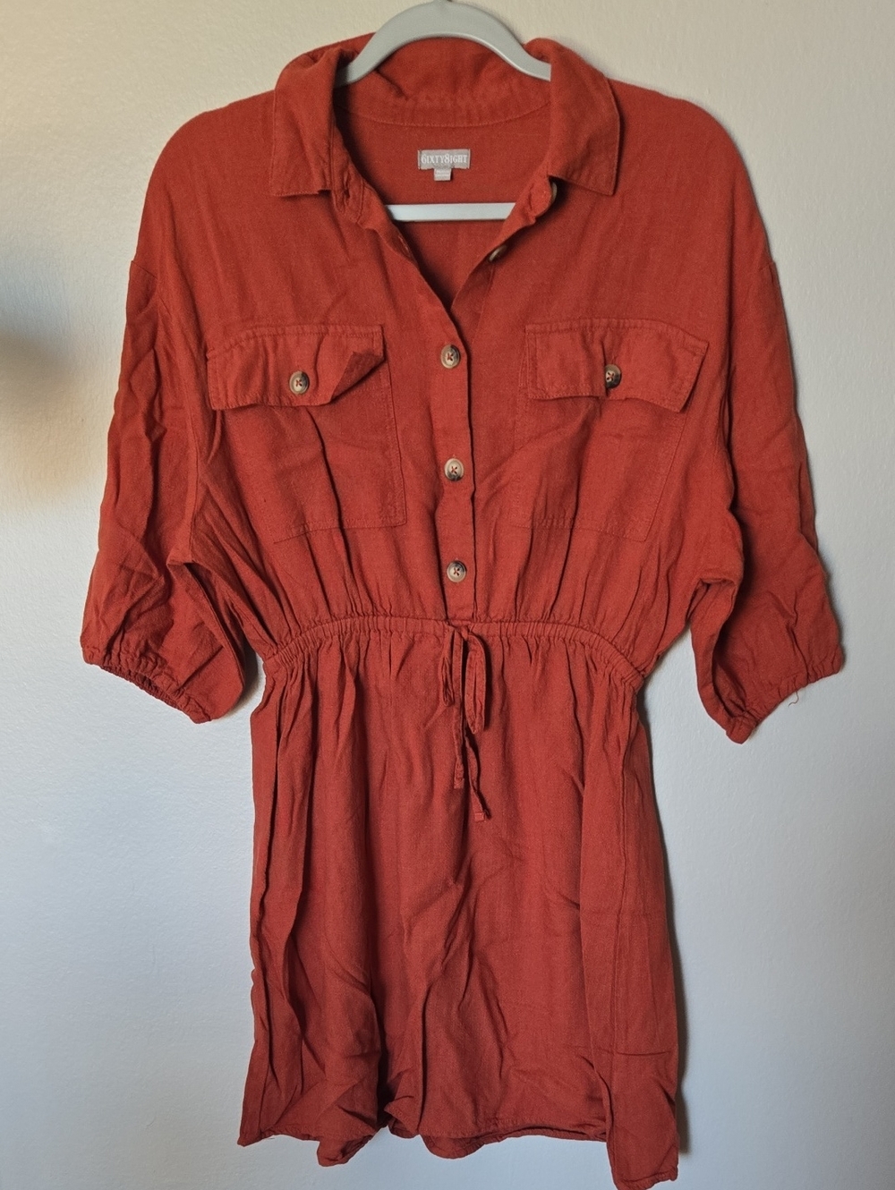 Women’s Button-Front Dress in Rust